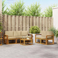 Outdoor-Sofagarnitur mit Kissen 6 pcs Natur und Beige