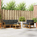 Outdoor-Sofagarnitur mit Kissen 6 pcs Natur und Anthrazit