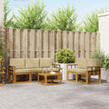 Outdoor-Sofagarnitur mit Kissen 6 pcs Natur und Beige