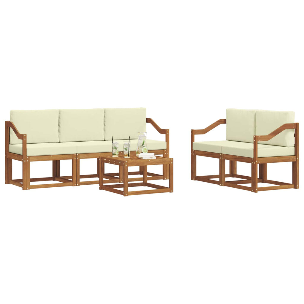 Outdoor-Sofagarnitur mit Kissen 6 pcs Natur und Creme