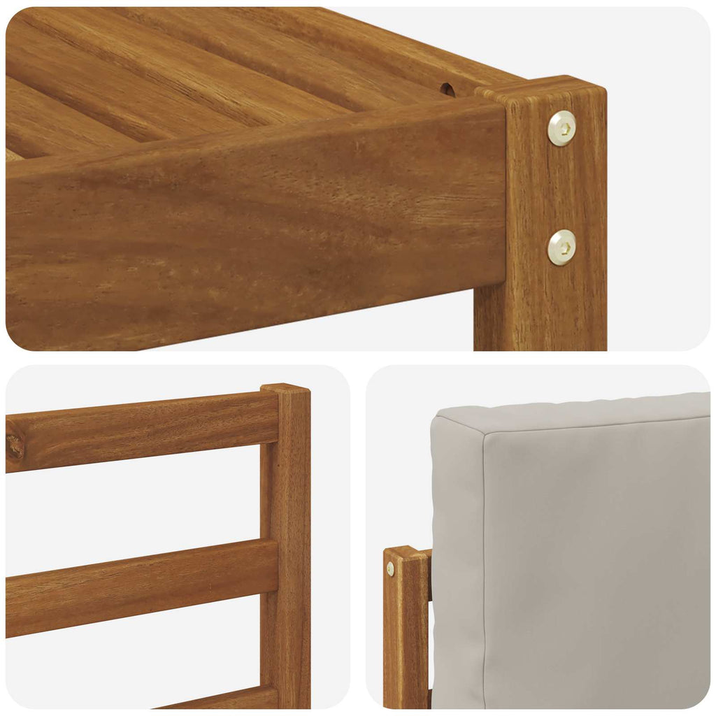 Outdoor-Sofagarnitur 7 pcs Natürlich und Hellgrau