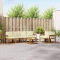 Outdoor-Sofagarnitur mit Kissen 7 pcs Natur und Creme