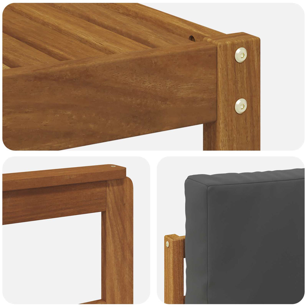 Outdoor-Sofagarnitur mit Kissen 7 pcs Natur und Anthrazit