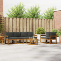 Outdoor-Sofagarnitur mit Kissen 7 pcs Natur und Anthrazit