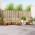 Outdoor-Sofagarnitur mit Kissen 7 pcs Natur und Beige