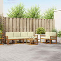 Outdoor-Sofagarnitur mit Kissen 7 pcs Natur und Creme