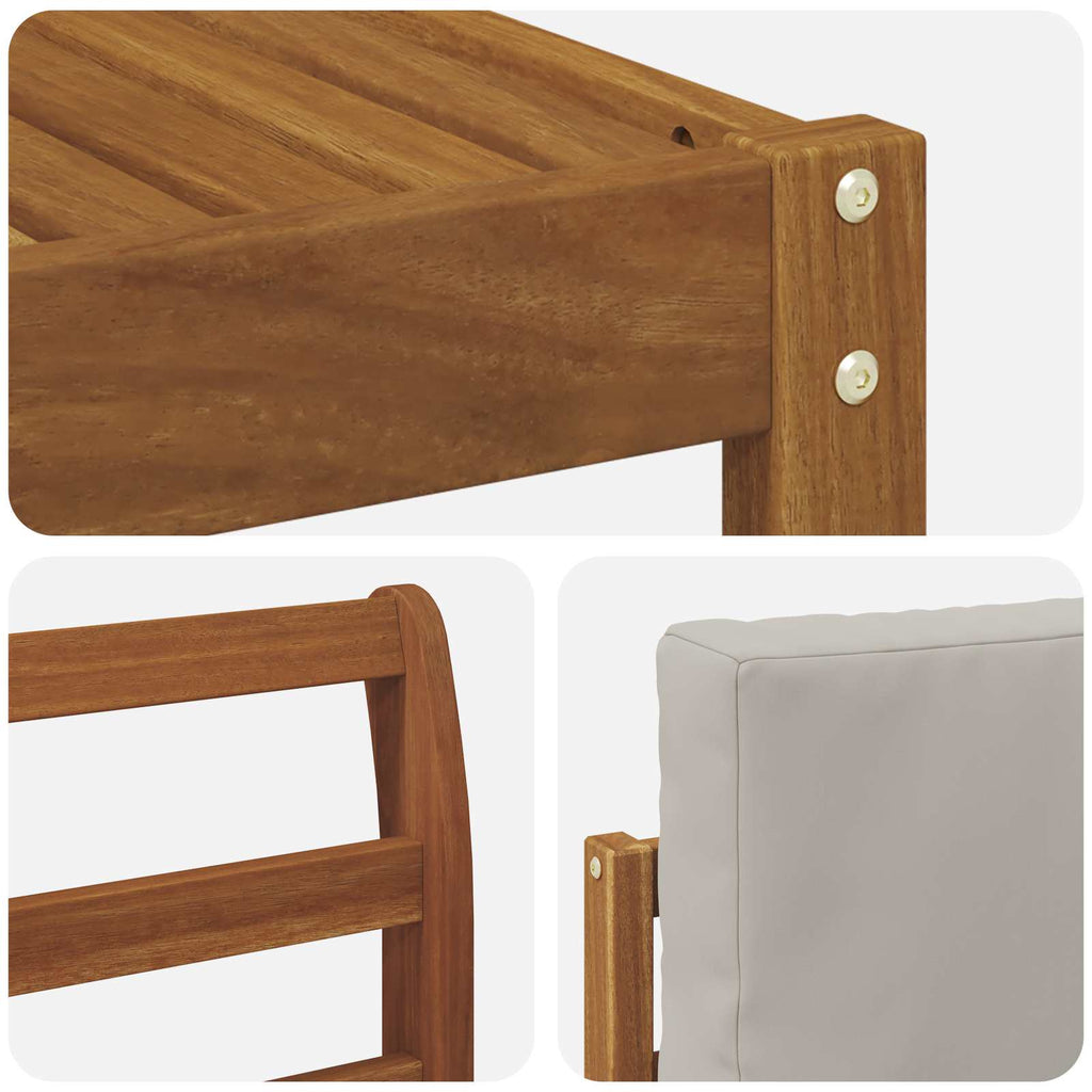 Outdoor-Sofagarnitur mit Kissen 7 pcs Natürlich und Hellgrau