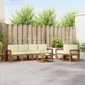 Outdoor-Sofagarnitur mit Kissen 7 pcs Natur und Creme