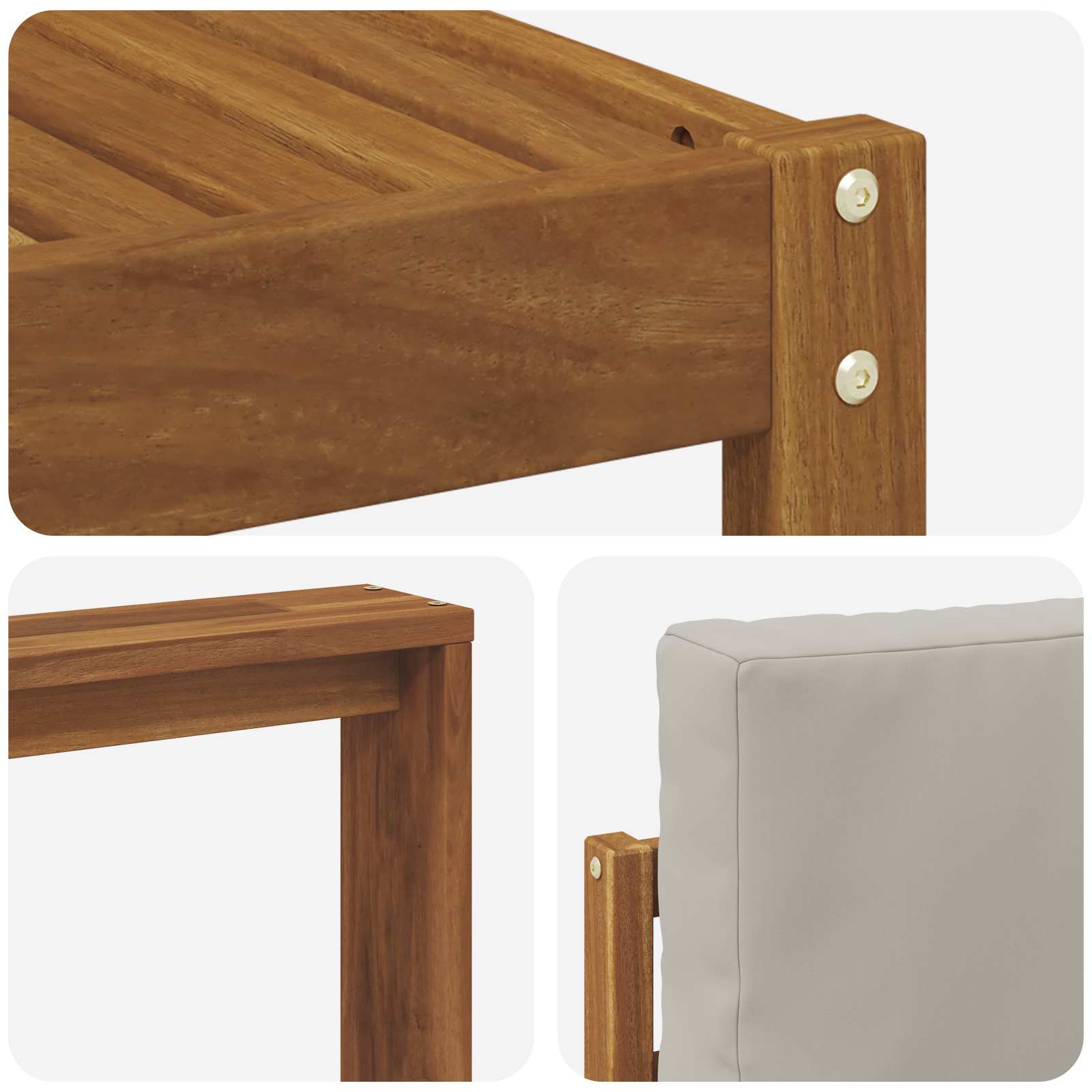 Outdoor-Sofagarnitur mit Kissen 7 pcs Natürlich und Hellgrau