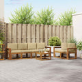 Outdoor-Sofagarnitur mit Kissen 7 pcs Natur und Beige