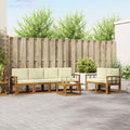 Outdoor-Sofagarnitur mit Kissen 7 pcs Natur und Creme
