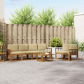 Outdoor-Sofagarnitur mit Kissen 7 pcs Natur und Beige