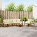 Outdoor-Sofagarnitur mit Kissen 7 pcs Natur und Creme