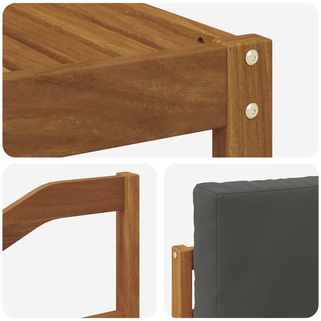 Outdoor-Sofagarnitur mit Kissen 7 pcs Natur und Anthrazit