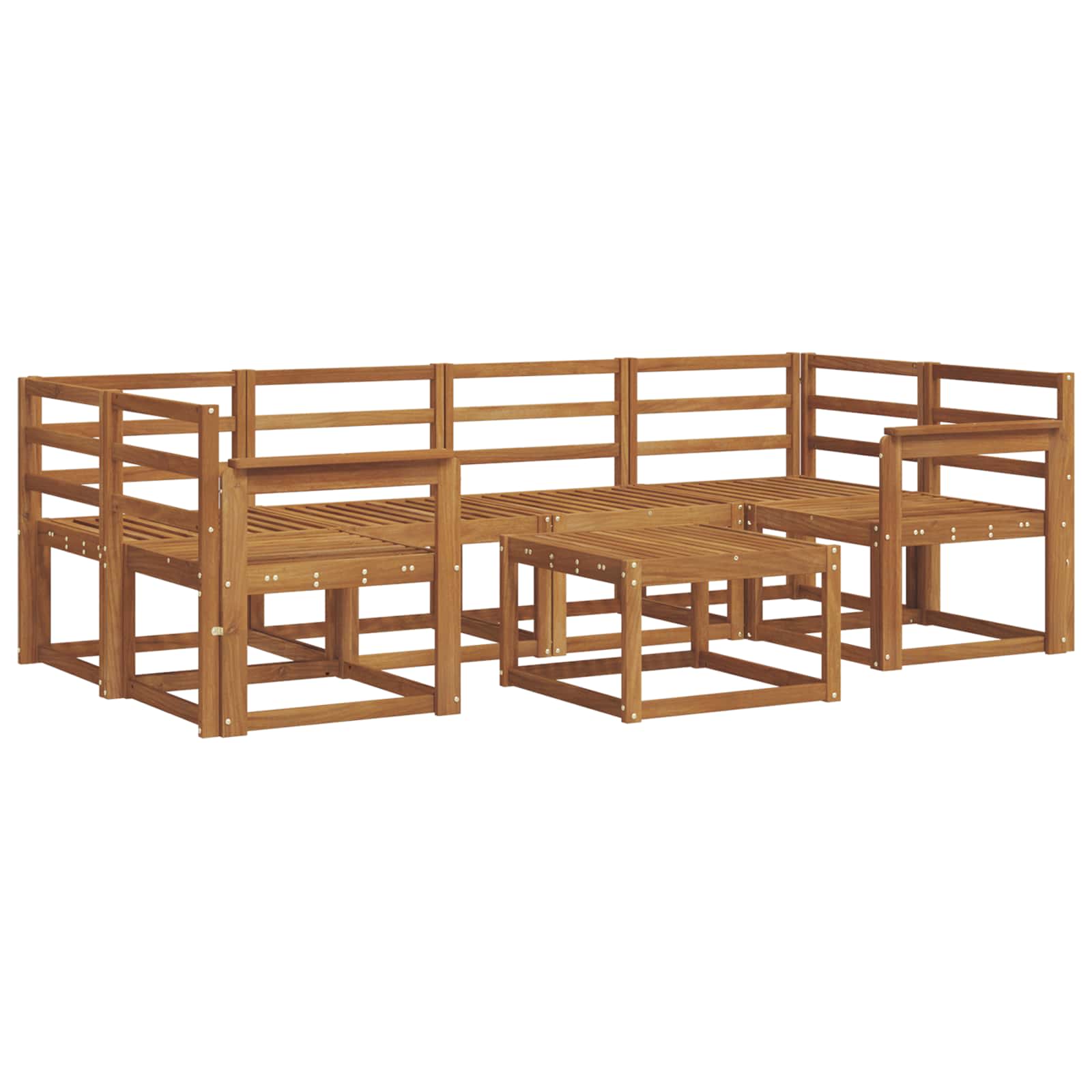 Outdoor-Sofagarnitur 7 pcs Natur Massivholz Akazie