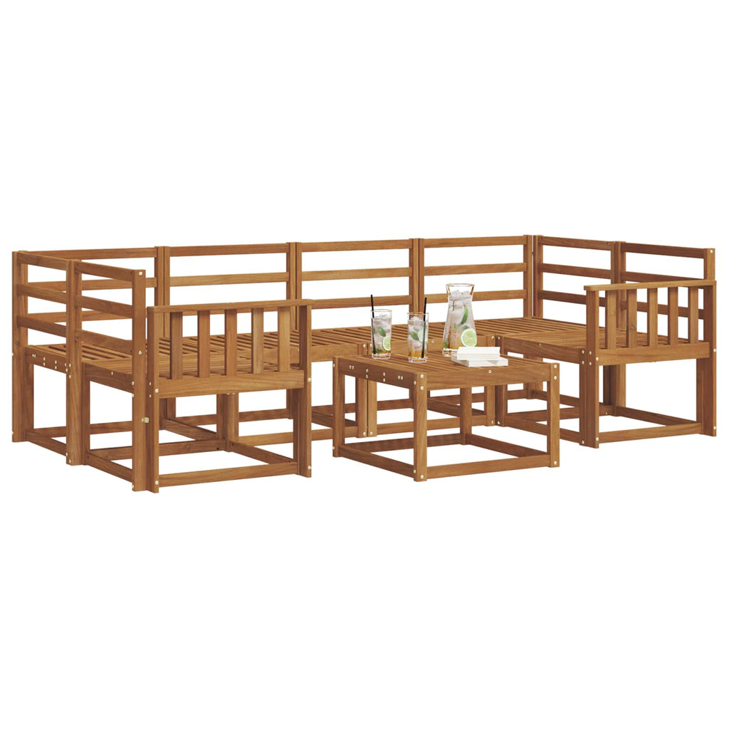Outdoor-Sofagarnitur 7 pcs Natur Massivholz Akazie