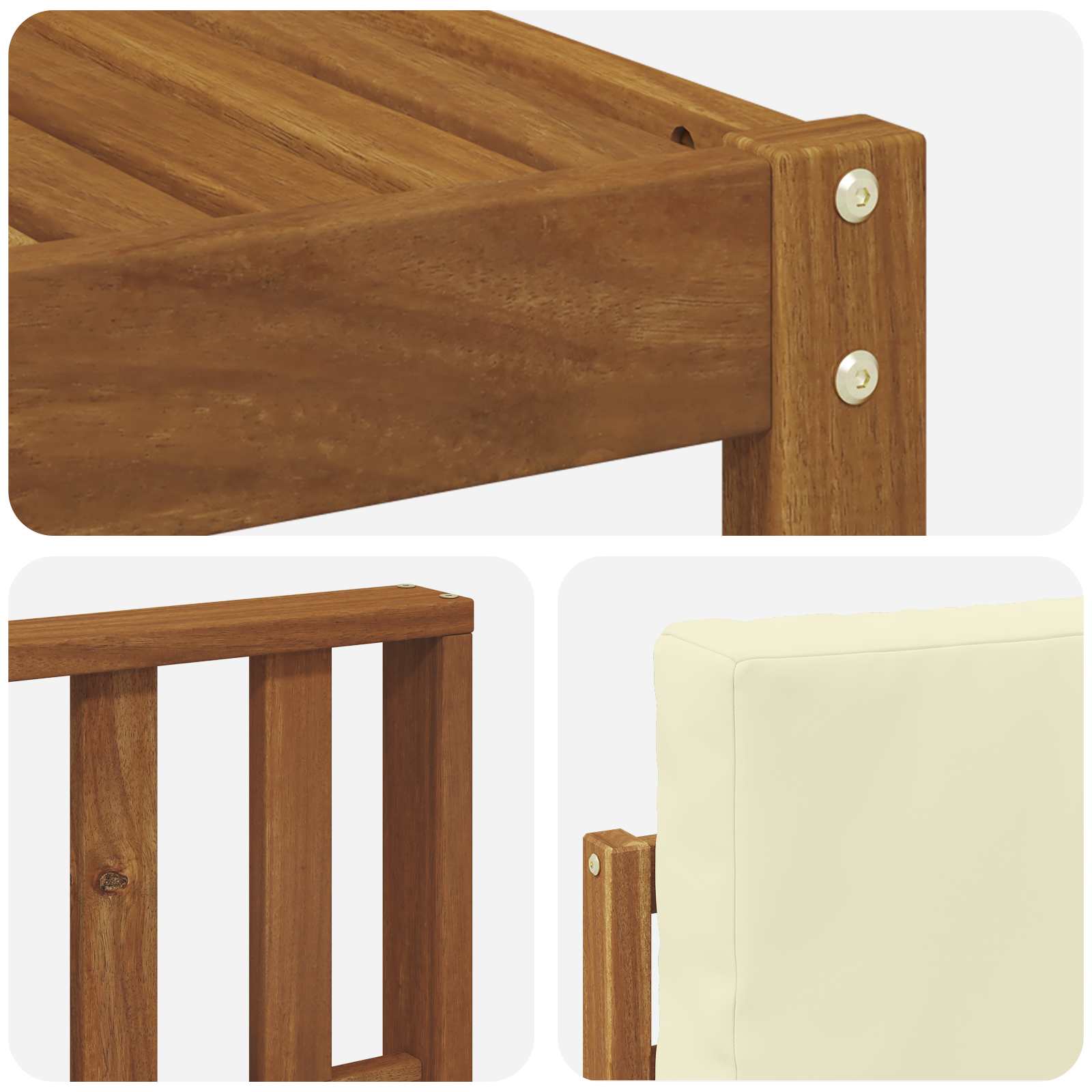 Outdoor-Sofagarnitur mit Kissen 7 pcs Natur und Creme