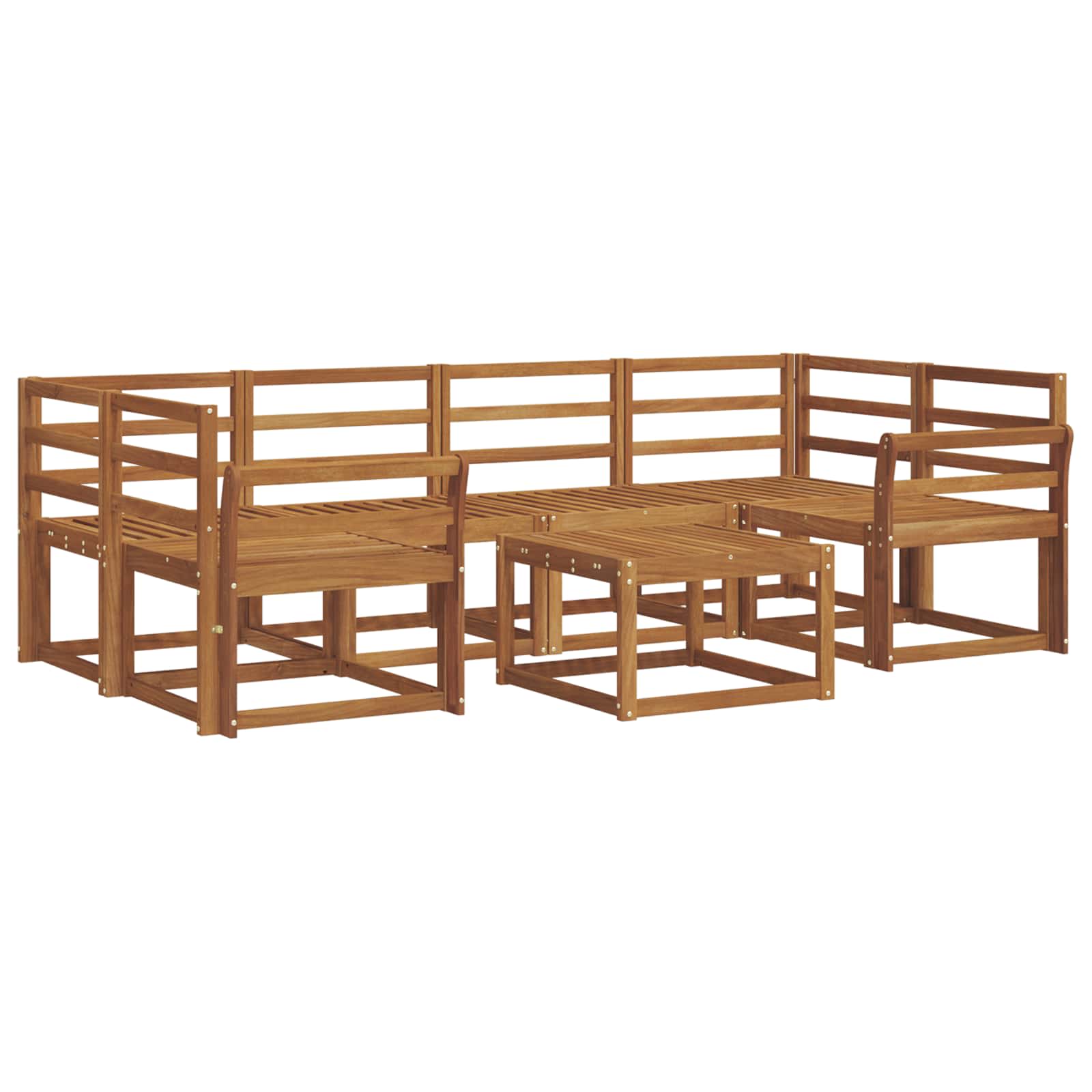 Outdoor-Sofagarnitur 7 pcs Natur Massivholz Akazie