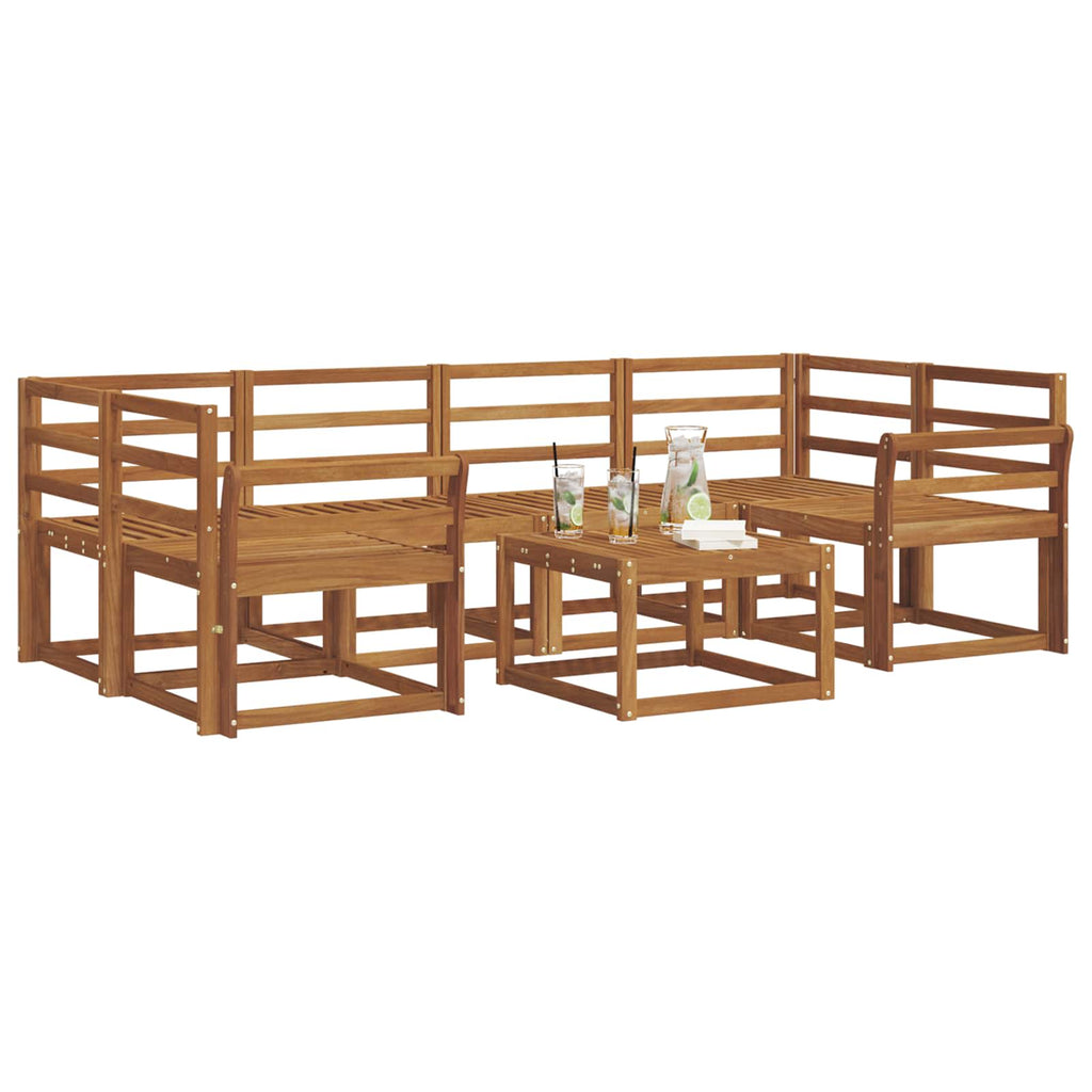 Outdoor-Sofagarnitur 7 pcs Natur Massivholz Akazie