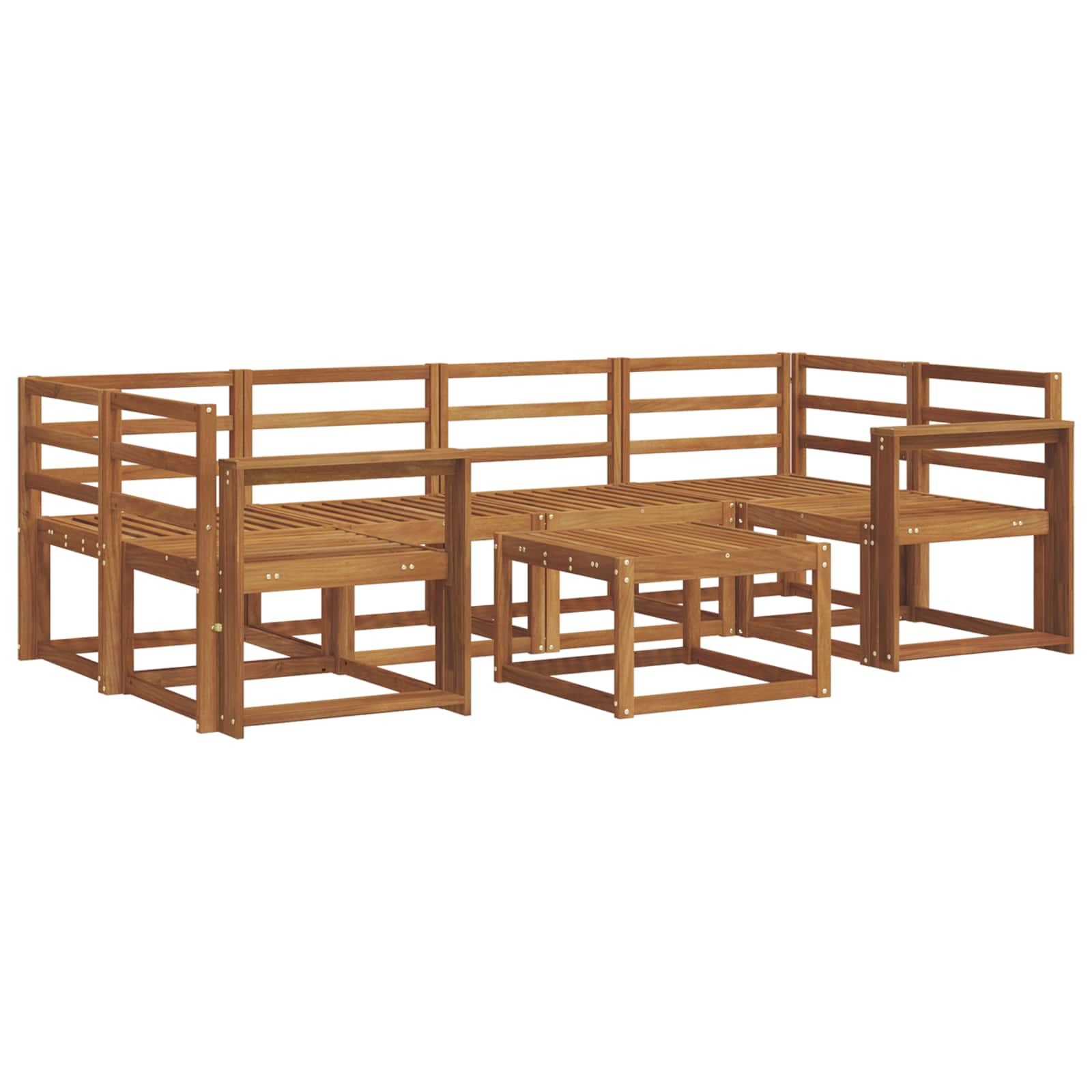 Outdoor-Sofagarnitur 7 pcs Natur Massivholz Akazie