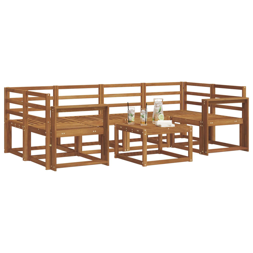 Outdoor-Sofagarnitur 7 pcs Natur Massivholz Akazie