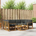 Outdoor-Sofagarnitur mit Kissen 7 pcs Natur und Anthrazit