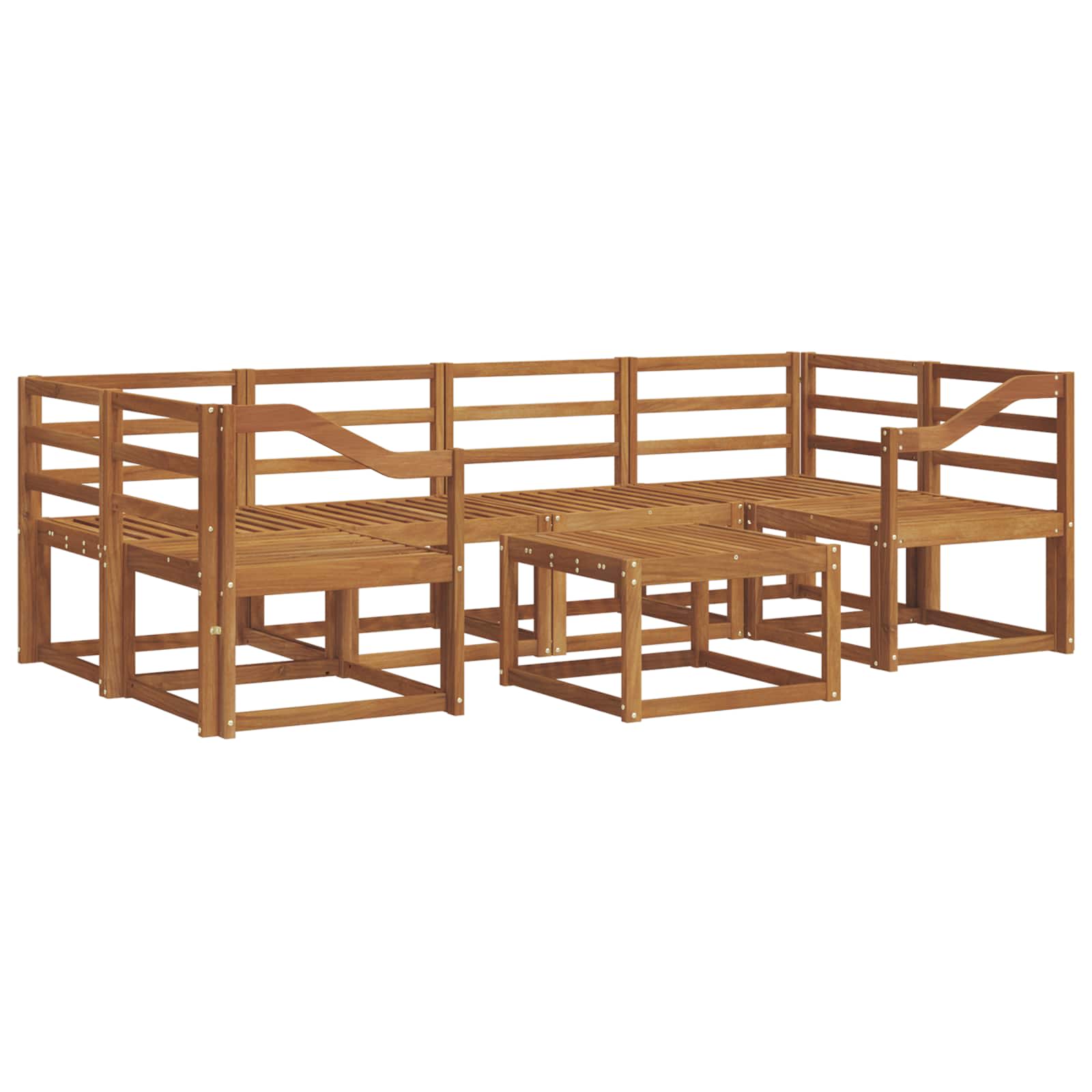 Outdoor-Sofagarnitur 7 pcs Natur Massivholz Akazie