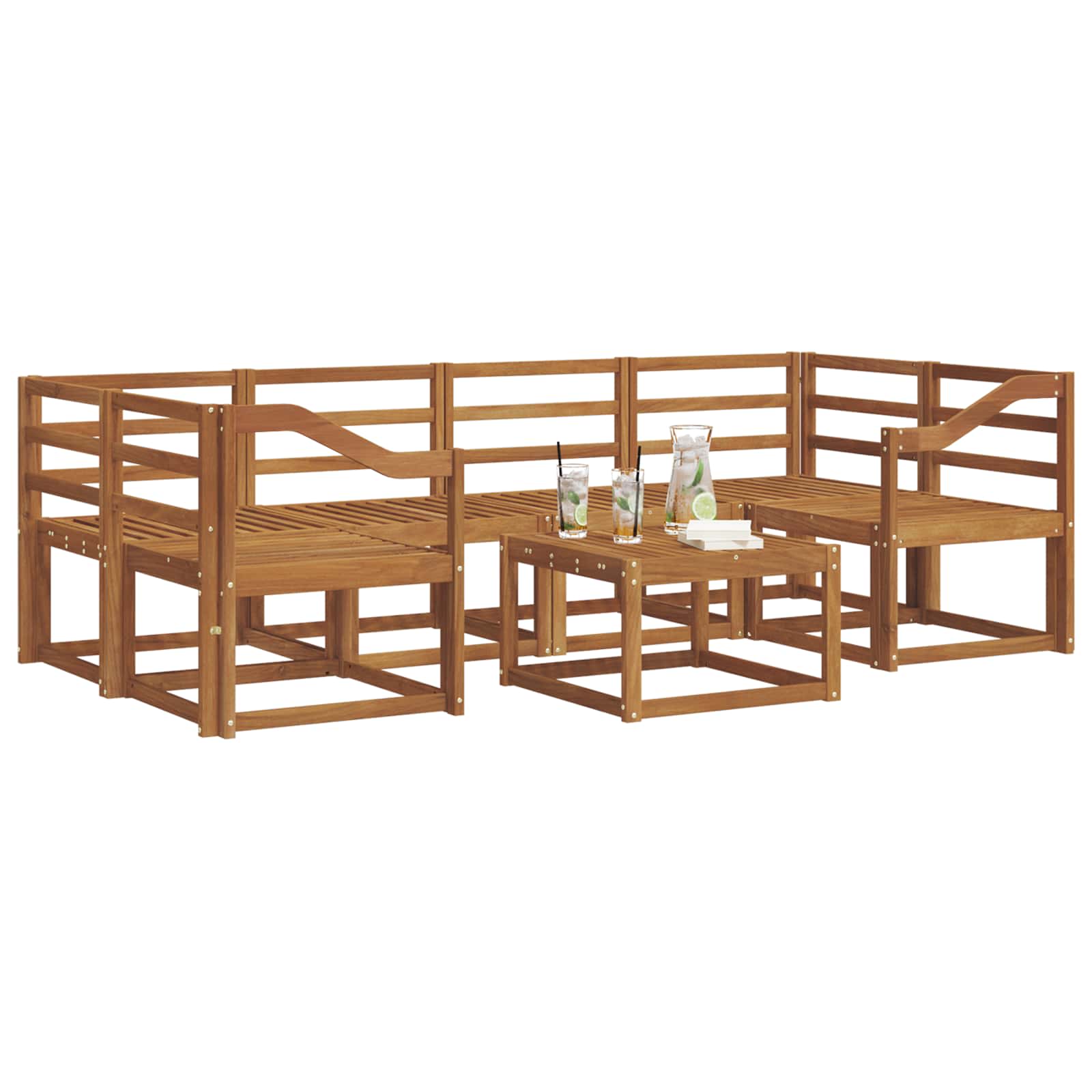 Outdoor-Sofagarnitur 7 pcs Natur Massivholz Akazie
