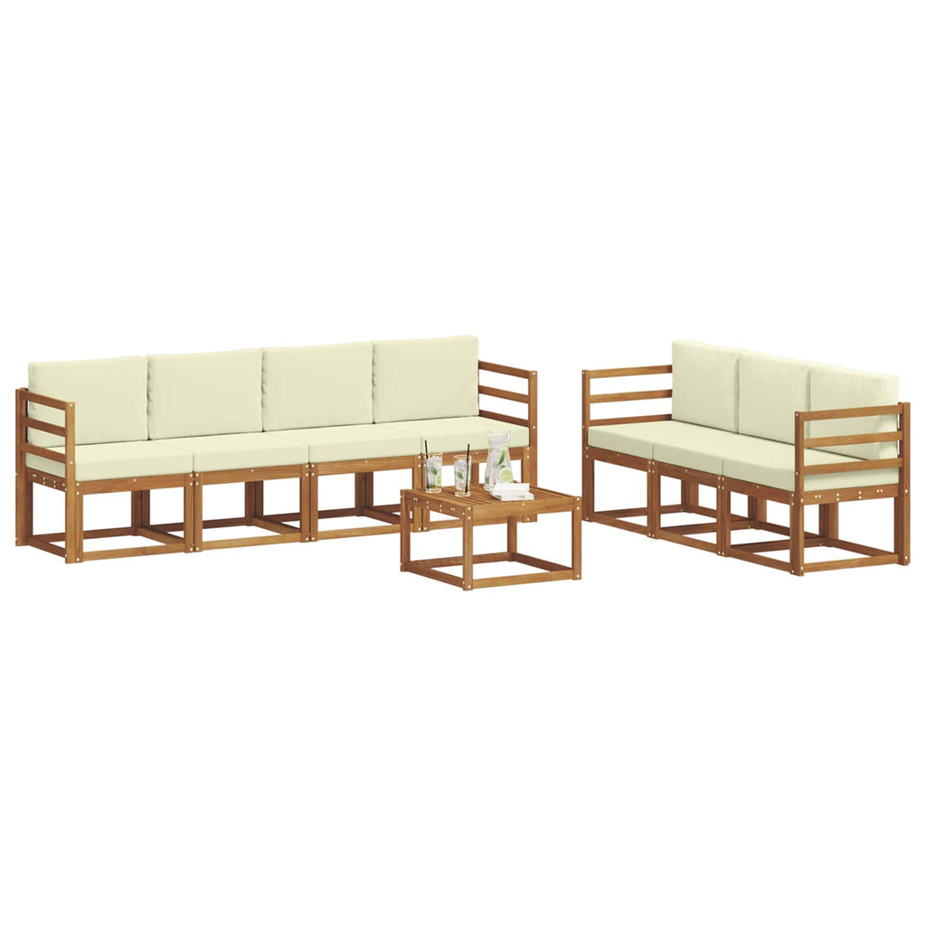 Outdoor-Sofagarnitur 8 pcs Natur und Creme