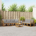 Outdoor-Sofagarnitur mit Kissen 8 pcs Natürlich und Hellgrau