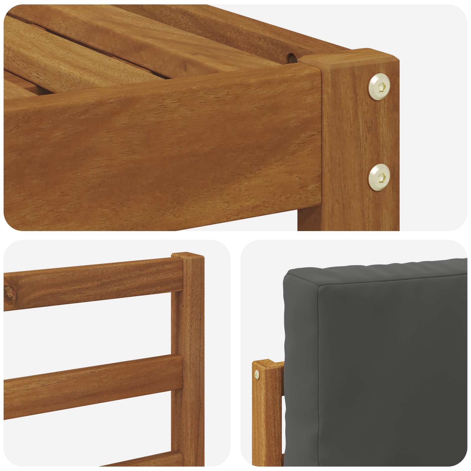 Outdoor-Sofagarnitur mit Kissen 8 pcs Natur und Anthrazit