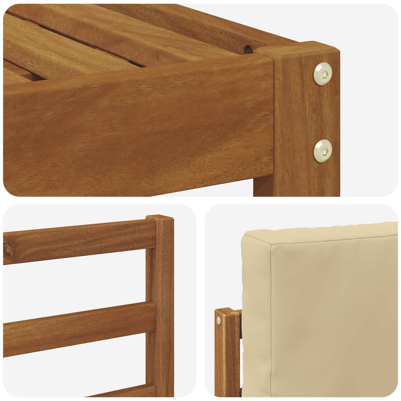 Outdoor-Sofagarnitur mit Kissen 8 pcs Natur und Beige