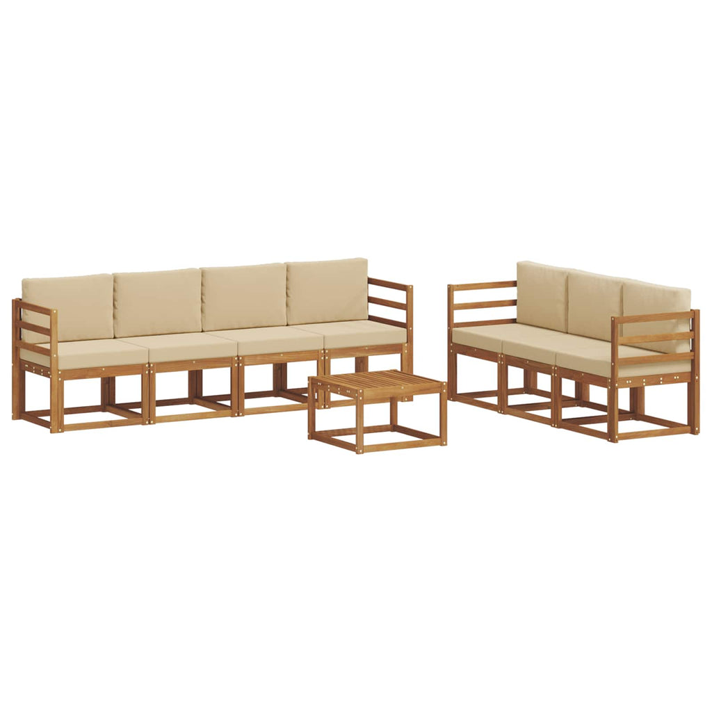 Outdoor-Sofagarnitur mit Kissen 8 pcs Natur und Beige