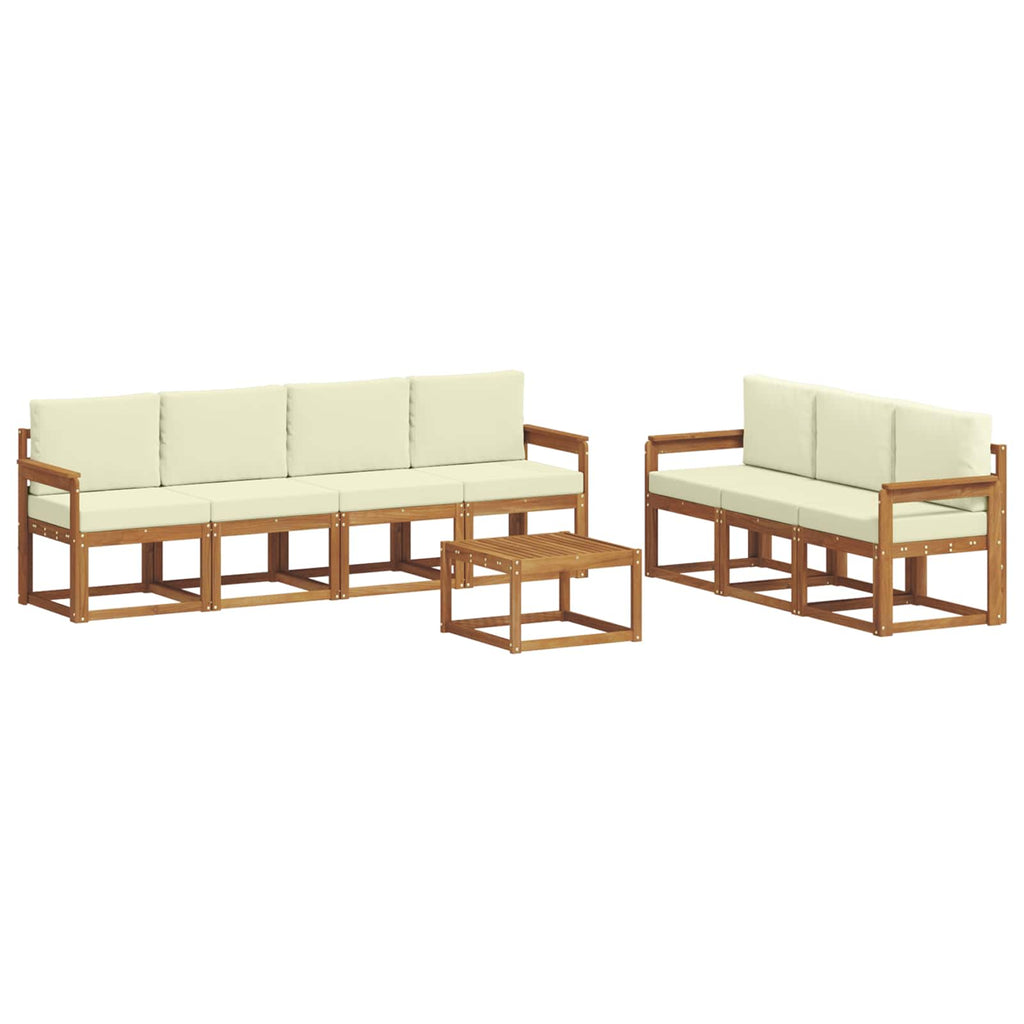 Outdoor-Sofagarnitur mit Kissen 8 pcs Natur und Creme