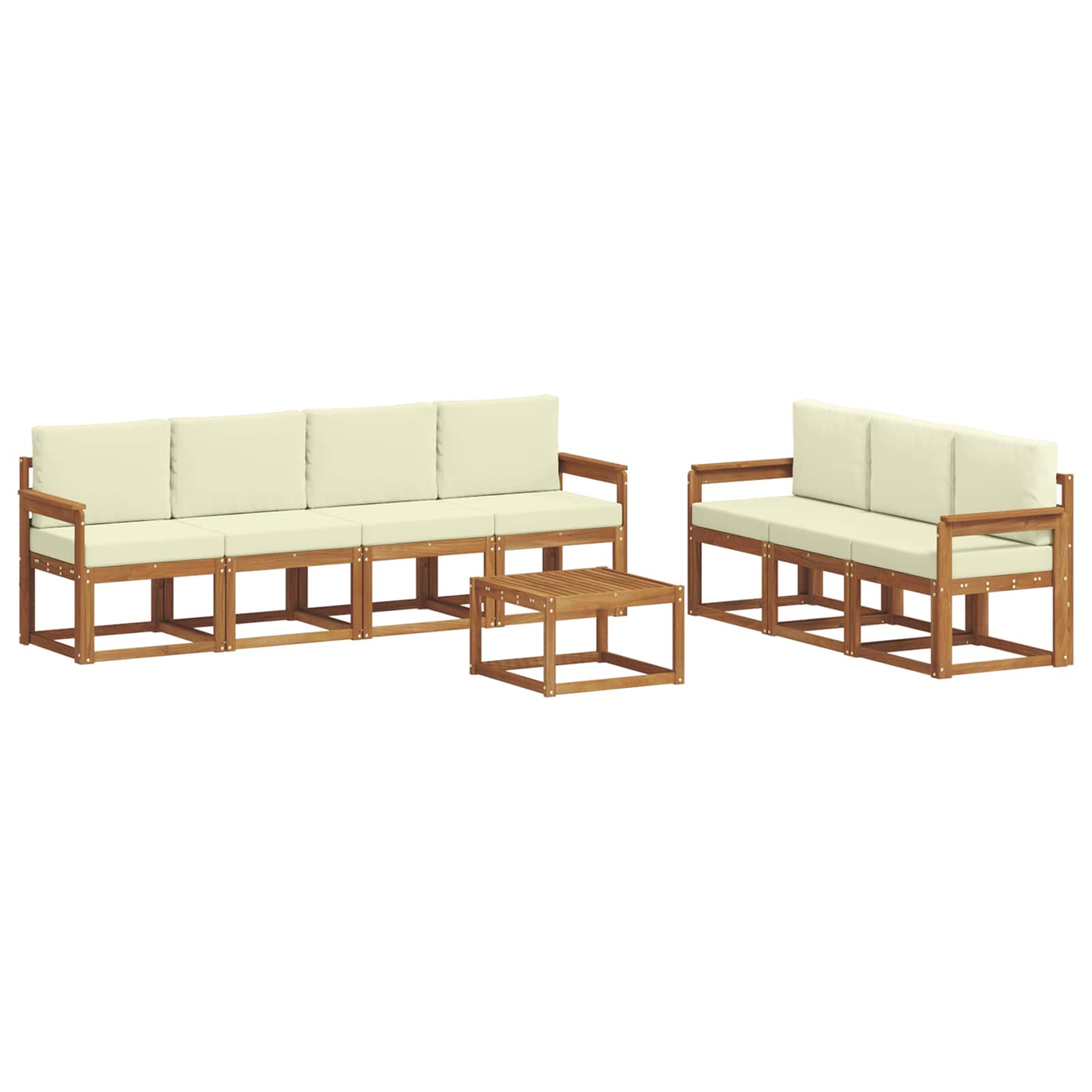 Outdoor-Sofagarnitur mit Kissen 8 pcs Natur und Creme