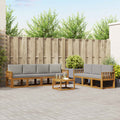 Outdoor-Sofagarnitur mit Kissen 8 pcs Natürlich und Hellgrau