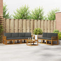 Outdoor-Sofagarnitur mit Kissen 8 pcs Natur und Anthrazit