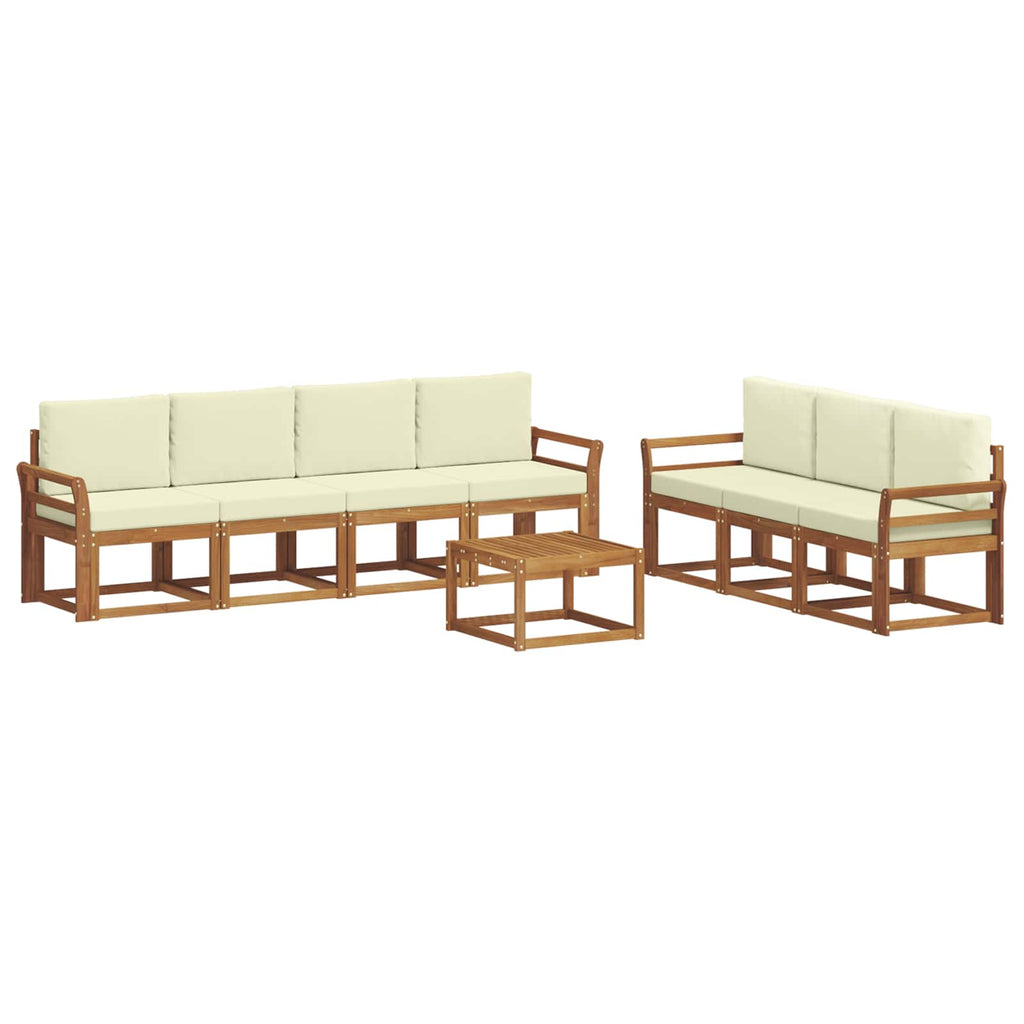 Outdoor-Sofagarnitur mit Kissen 8 pcs Natur und Creme