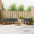 Outdoor-Sofagarnitur mit Kissen 8 pcs Natur und Anthrazit
