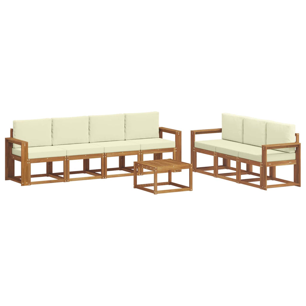 Outdoor-Sofagarnitur mit Kissen 8 pcs Natur und Creme