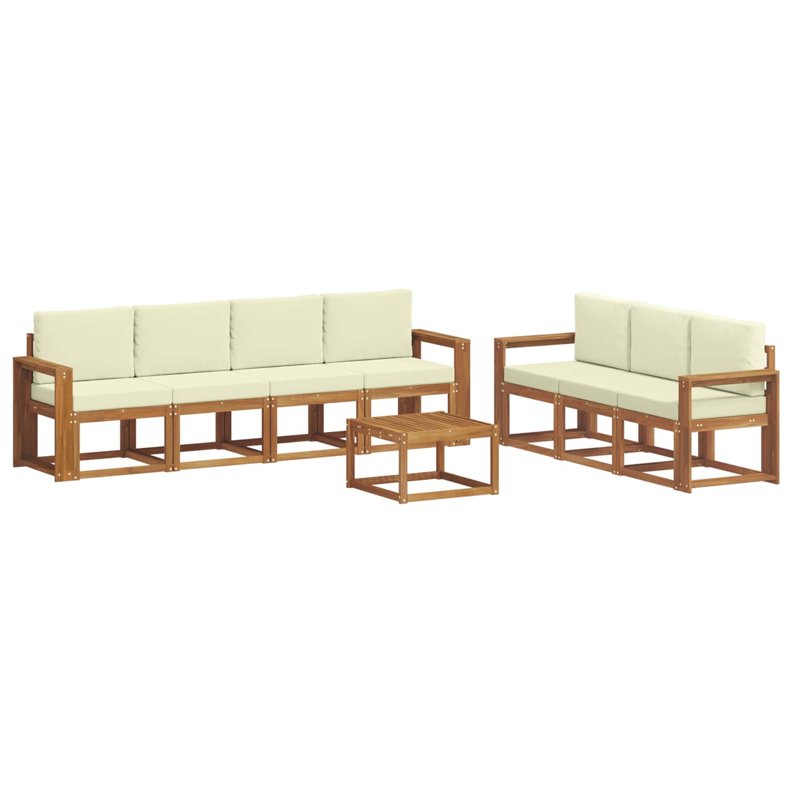 Outdoor-Sofagarnitur mit Kissen 8 pcs Natur und Creme