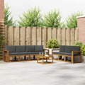 Outdoor-Sofagarnitur mit Kissen 8 pcs Natur und Anthrazit