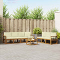 Outdoor-Sofagarnitur mit Kissen 8 pcs Natur und Creme