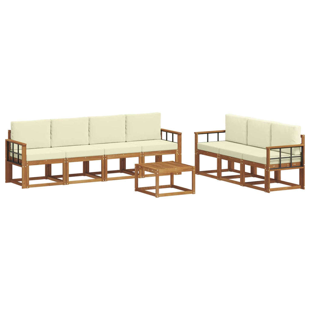 Outdoor-Sofagarnitur mit Kissen 8 pcs Natur und Creme