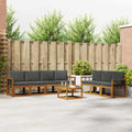 Outdoor-Sofagarnitur mit Kissen 8 pcs Natur und Anthrazit