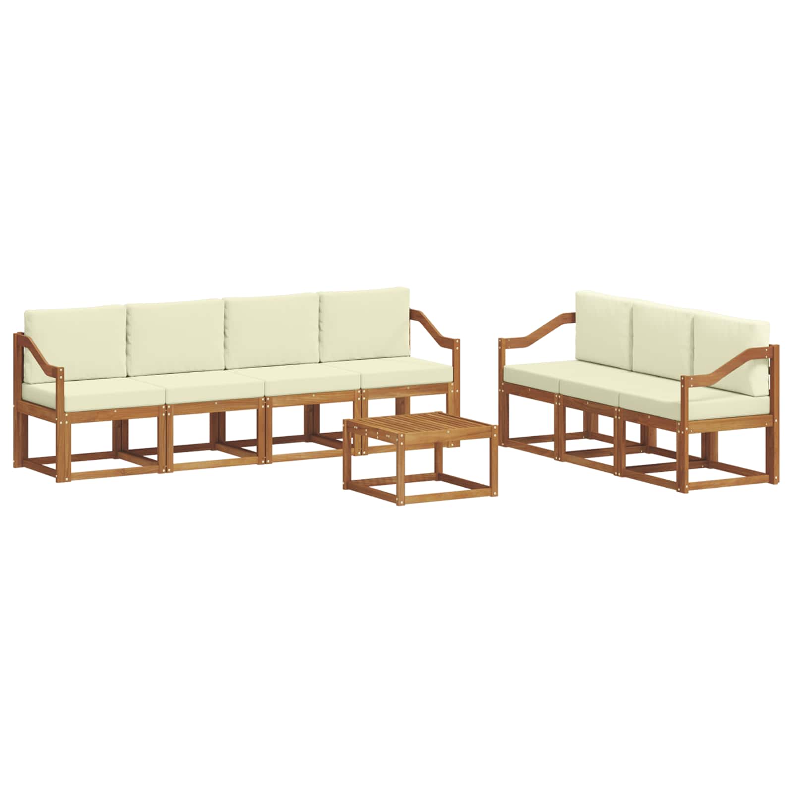 Outdoor-Sofagarnitur mit Kissen 8 pcs Natur und Creme