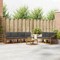 Outdoor-Sofagarnitur mit Kissen 8 pcs Natur und Anthrazit