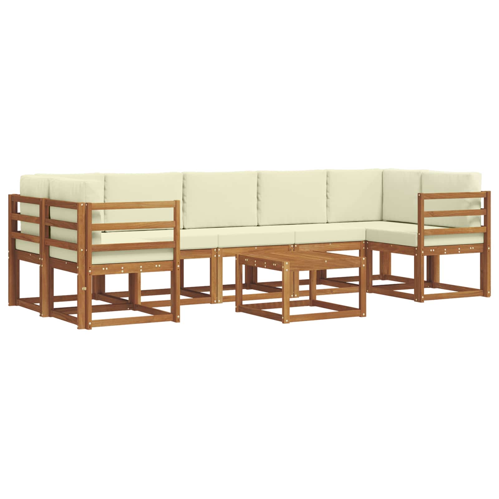 Outdoor-Sofagarnitur mit Kissen 8 pcs Natur und Creme
