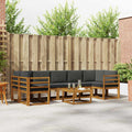 Outdoor-Sofagarnitur mit Kissen 8 pcs Natur und Anthrazit