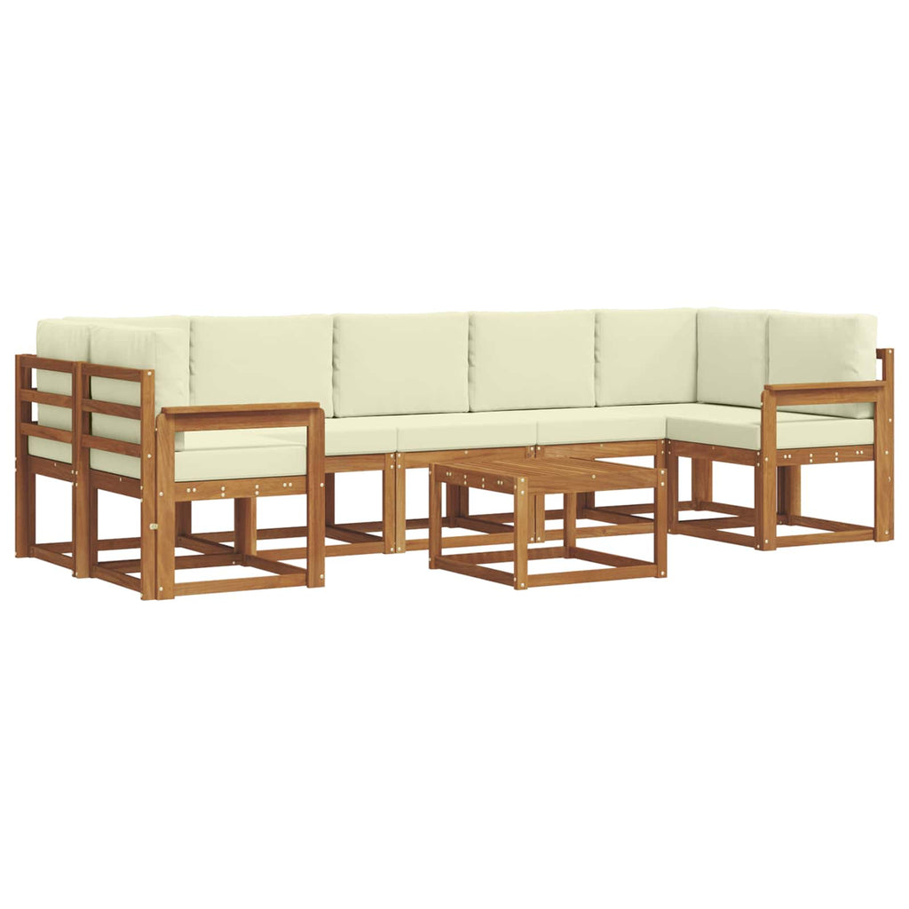 Outdoor-Sofagarnitur mit Kissen 8 pcs Natur und Creme